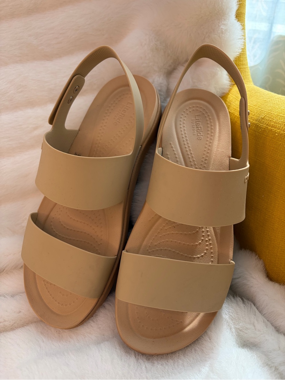 Brooklyn Low Wedge Slingback Croc Sandals in Cashew